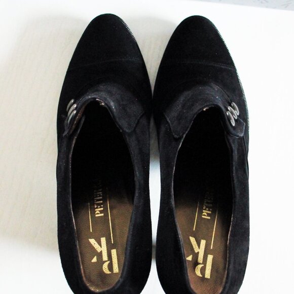 PETER KAISER Black Suede Shoes Granny Booties Heel Sigri Size 7.5B - Picture 9 of 14